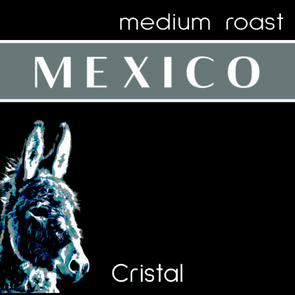 Esel mit aufgestellten Ohren, Schriftzug Mexico Cristal